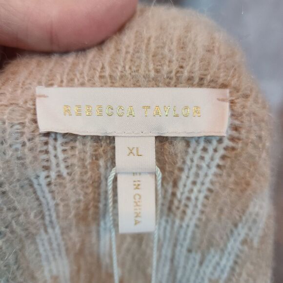 Rebecca Taylor Tiger Stripe Merino Wool Blend Sweater Size XL - Picture 4 of 5
